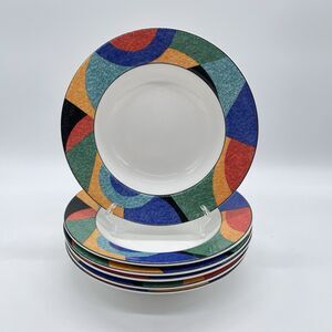 Set of 6 Victoria & Beale Accents 9019 Wide Rim Soup Bowl 8 1/2” Indonesia